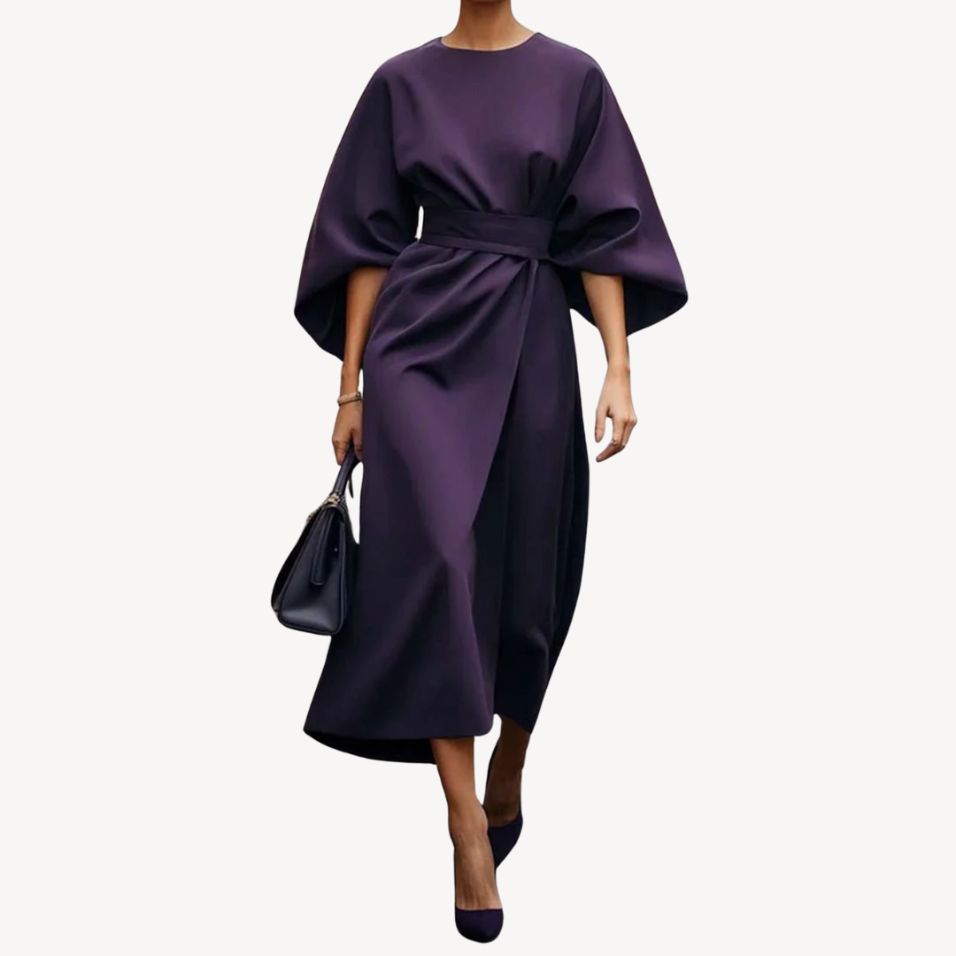 Sofia – Elegantes Midikleid Damen mit Taillenbetonung