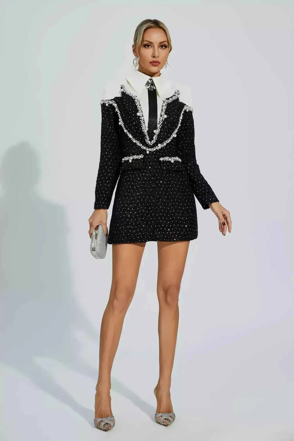 Vanessa - Damen Cocktailkleid figurbetont mit Kragen