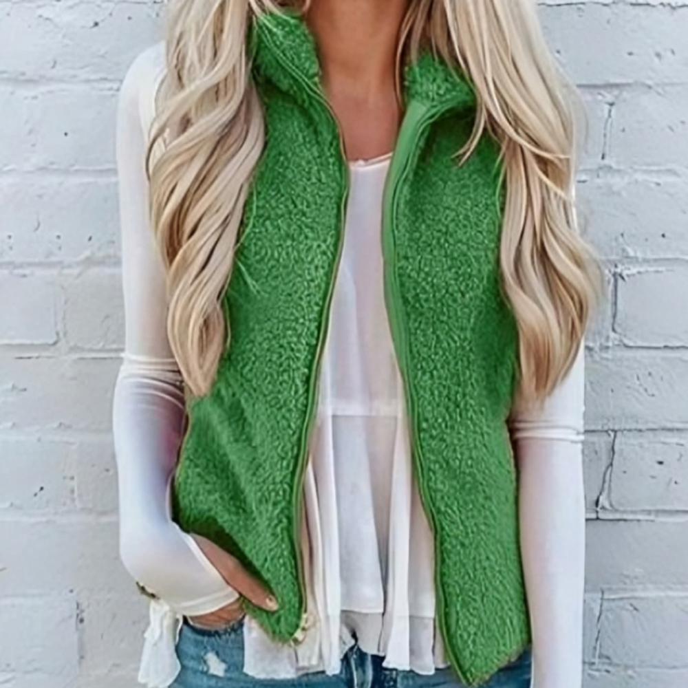 Mira – Weiche Fleece-Weste mit Stehkragen für Damen