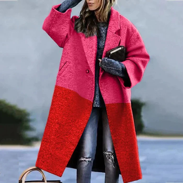 Olivia – Langer Karomantel mit Oversize-Silhouette für Damen