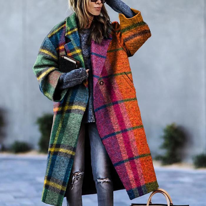 Olivia – Langer Karomantel mit Oversize-Silhouette für Damen