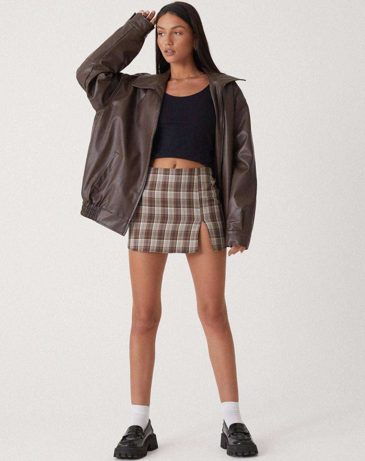 Leonie – Kunstleder Jacke Damen Oversize