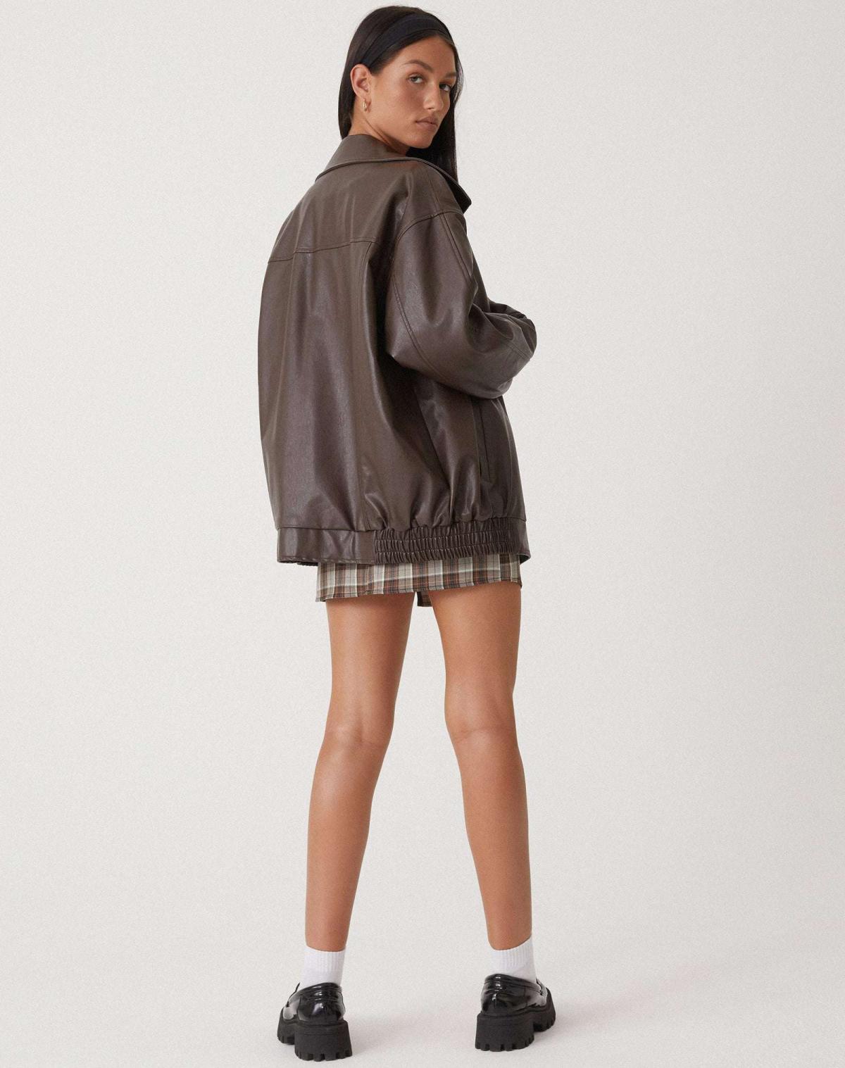 Leonie – Kunstleder Jacke Damen Oversize